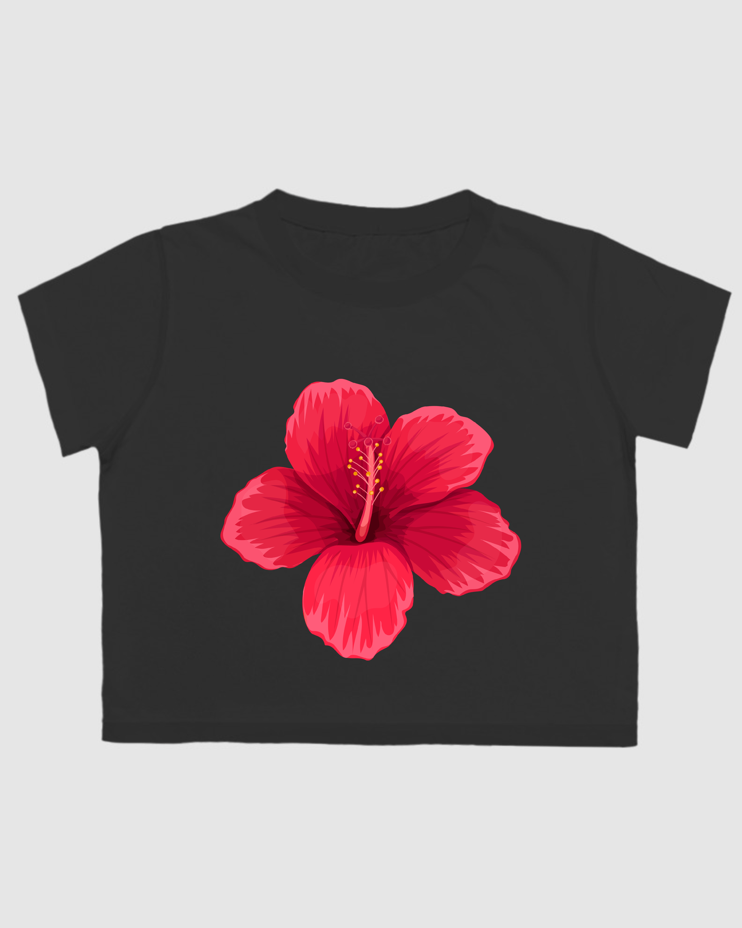 Red Hibiscus Crop Top
