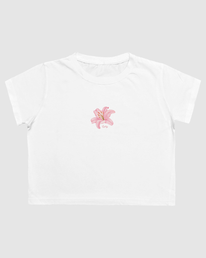 Pink lily crop top