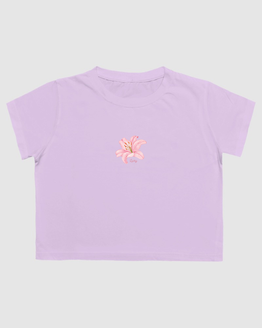 Pink lily crop top