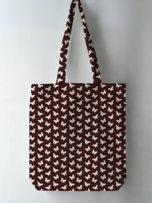 Butterfly Brown Full Print Tote Bag