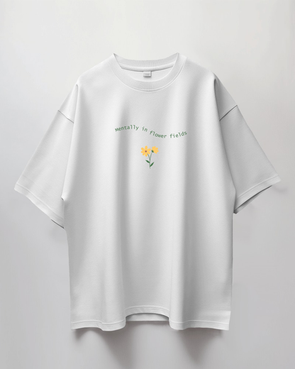 Flower Fields Thick Oversized T-shirt