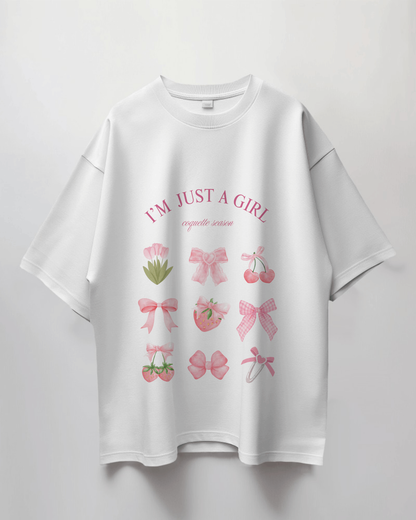 I'm just a girl Thick Oversized T-shirt