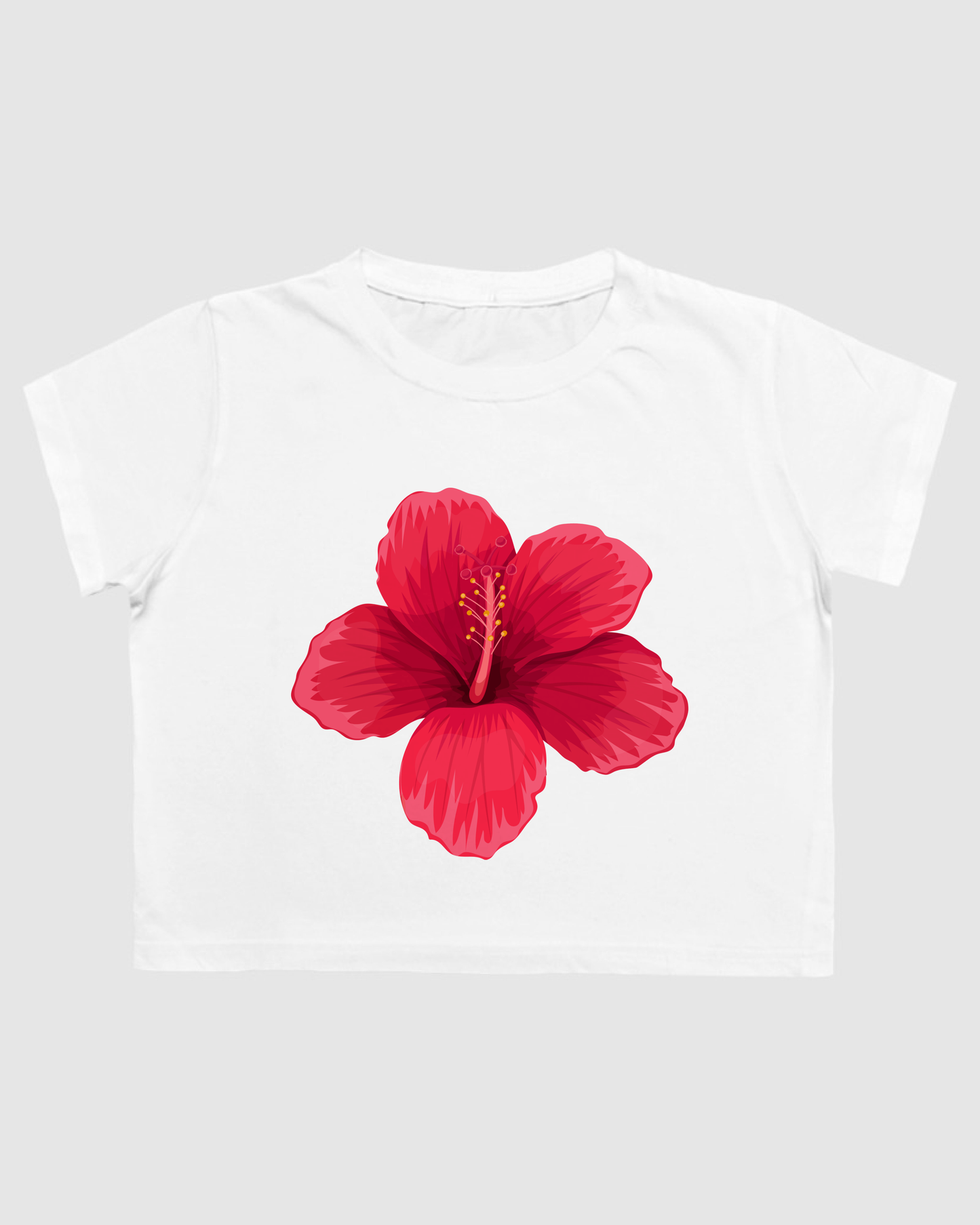 Red Hibiscus Crop Top