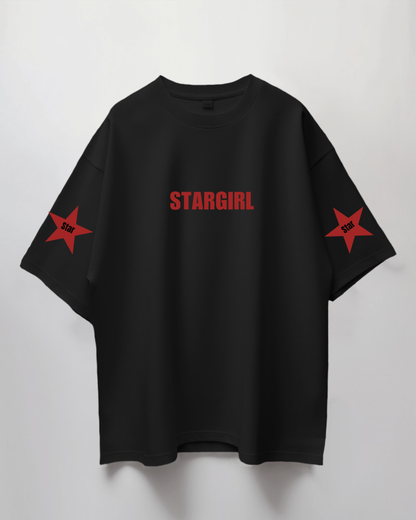 STARGIRL👠 Thick Oversized T-shirt (Front, Back, Sleeve print)