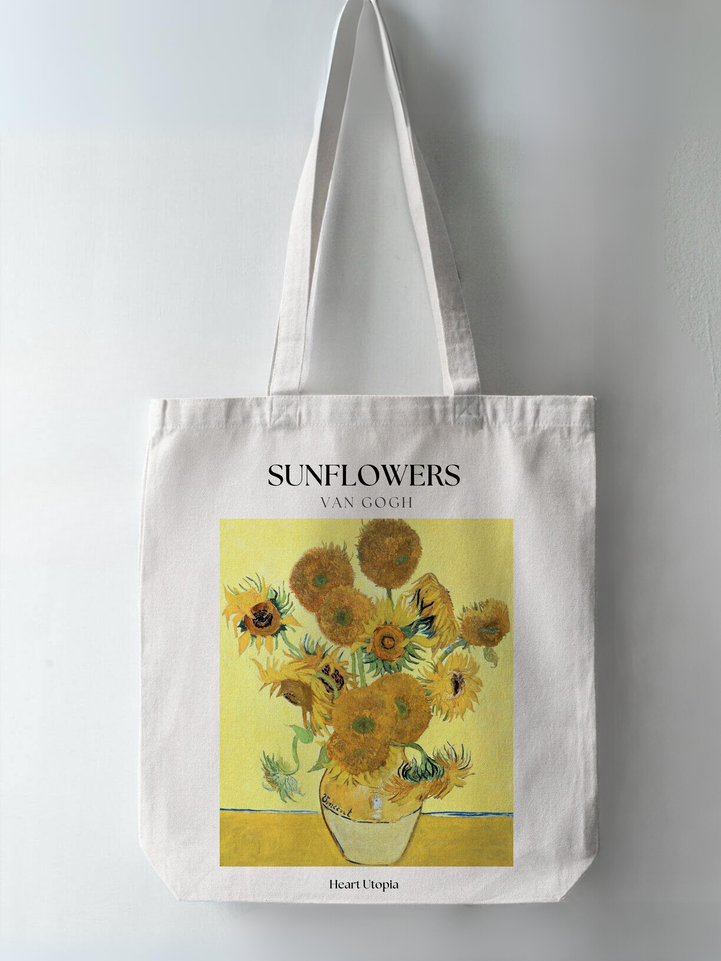 sunflowers vincent van gogh Trendy, high-quality zipper tote bag for Indian women. Aesthetic fashion item from Heart Utopia, perfect for casual outings and everyday use. Buy now to elevate your style with this Pinterest-inspired, durable, spacious tote. Best tote bag online in India, available for fast shipping